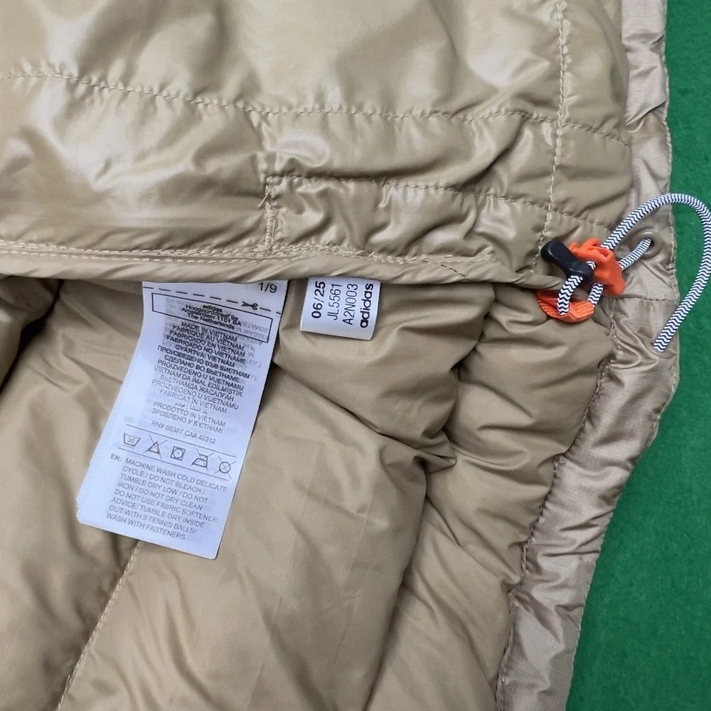 Adidas Terrex XPR Xperior Down Puffer Jacket Tan JL5561 Men's Medium NWT $250